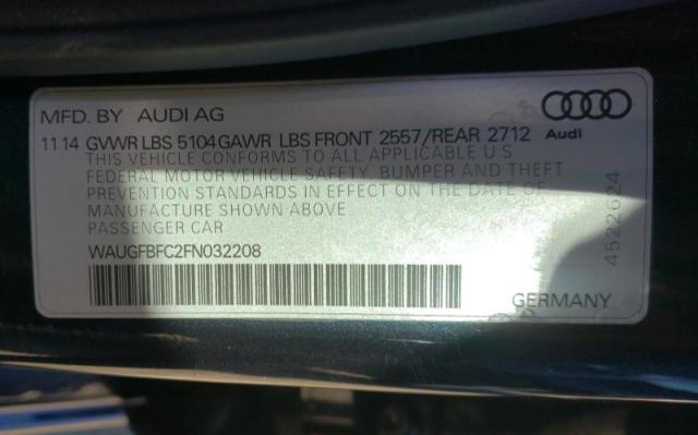 Photo 12 VIN: WAUGFBFC2FN032208 - AUDI A6 PREMIUM 