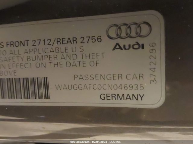 Photo 8 VIN: WAUGGAFC0CN046935 - AUDI A6 