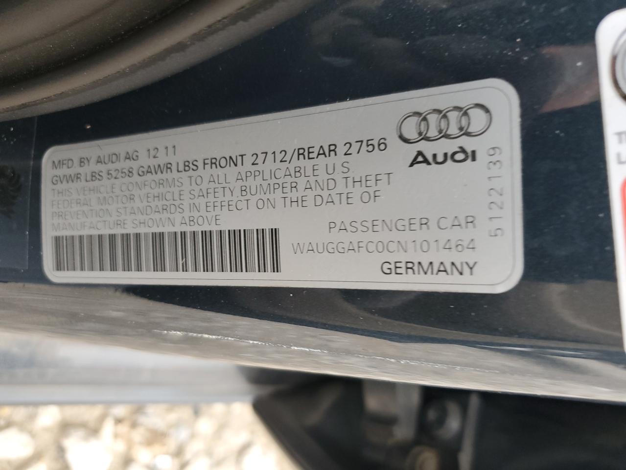 Photo 11 VIN: WAUGGAFC0CN101464 - AUDI A6 