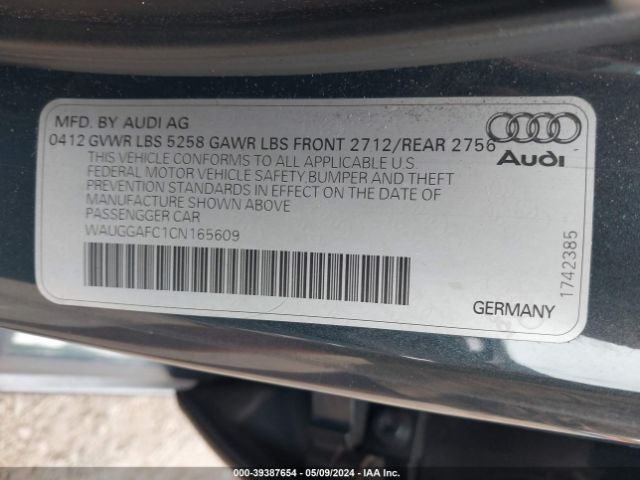 Photo 8 VIN: WAUGGAFC1CN165609 - AUDI A6 