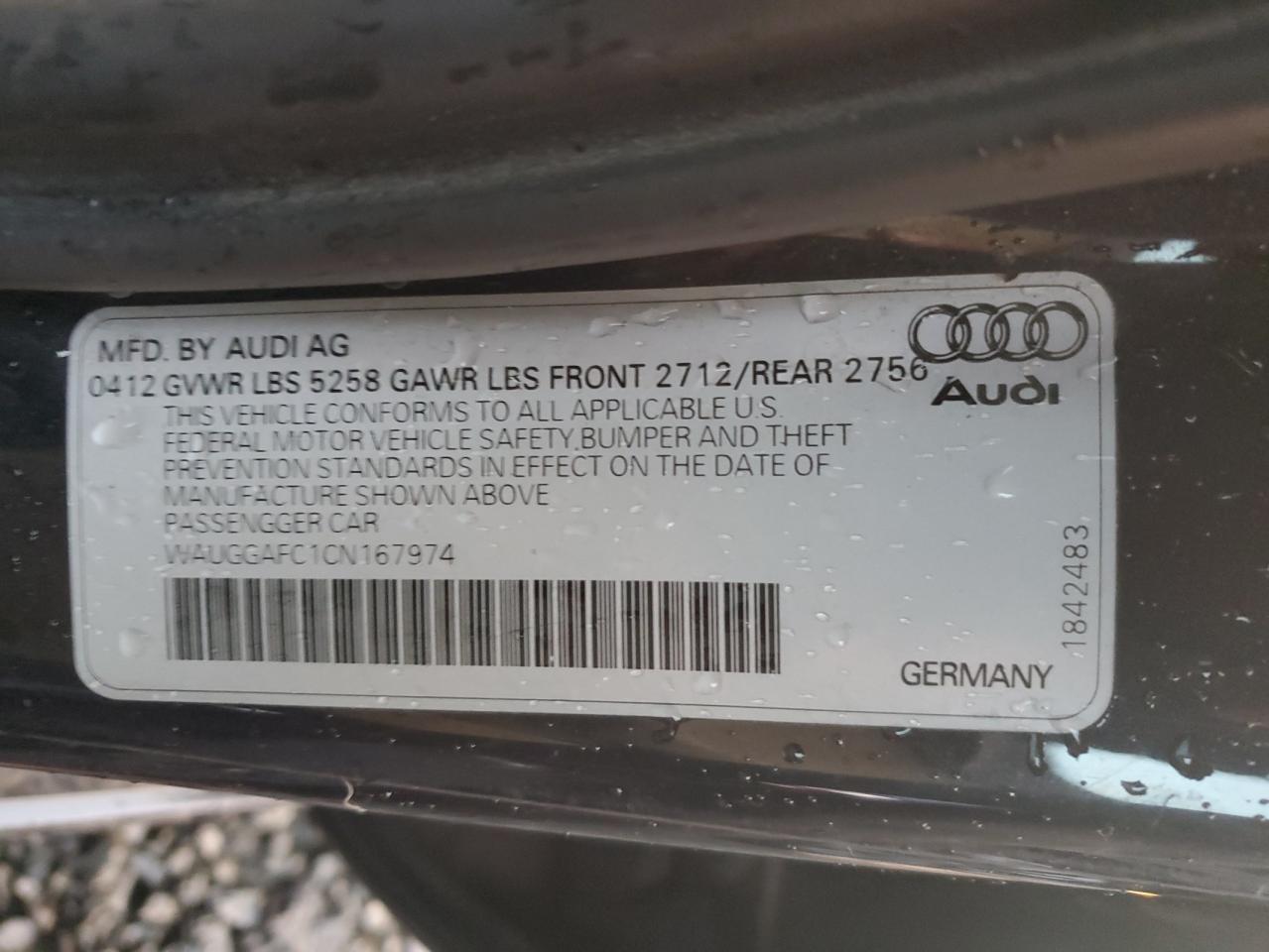 Photo 11 VIN: WAUGGAFC1CN167974 - AUDI A6 