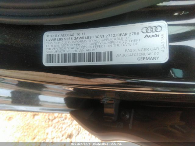 Photo 8 VIN: WAUGGAFC2CN058102 - AUDI A6 