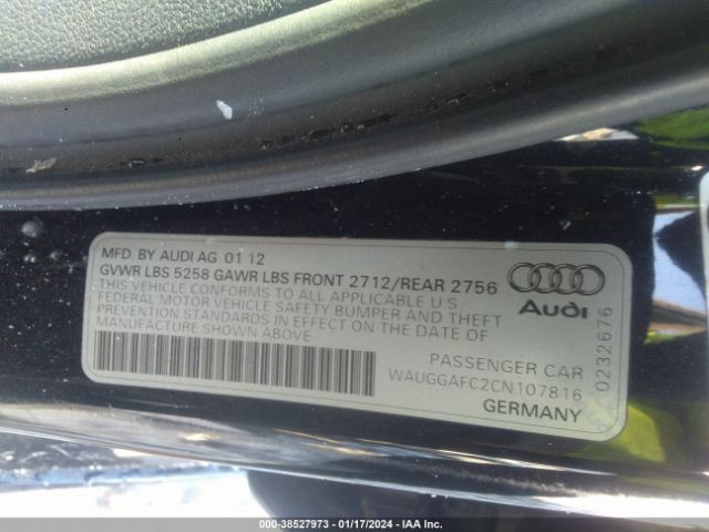 Photo 8 VIN: WAUGGAFC2CN107816 - AUDI A6 