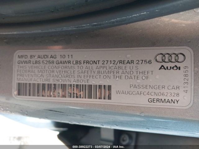 Photo 8 VIN: WAUGGAFC4CN062328 - AUDI A6 