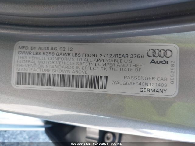 Photo 8 VIN: WAUGGAFC4CN121409 - AUDI A6 