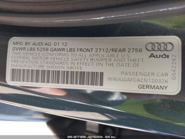 Photo 8 VIN: WAUGGAFC6CN120326 - AUDI A6 