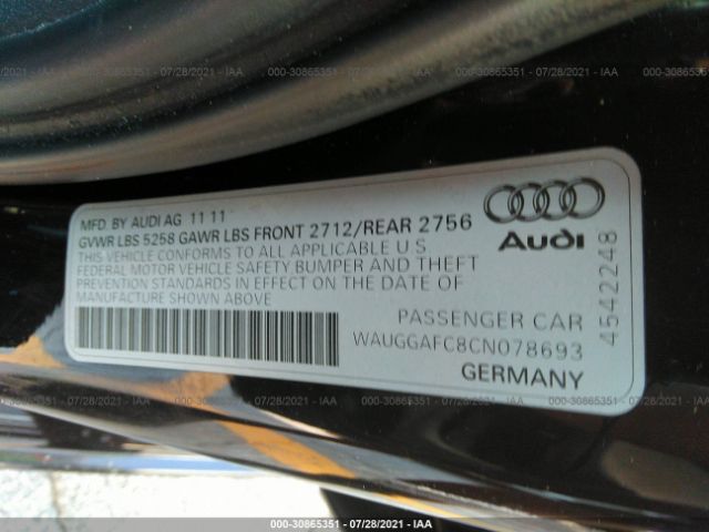 Photo 8 VIN: WAUGGAFC8CN078693 - AUDI A6 