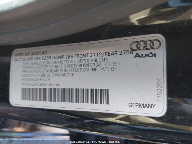 Photo 8 VIN: WAUGGAFC8CN166160 - AUDI A6 