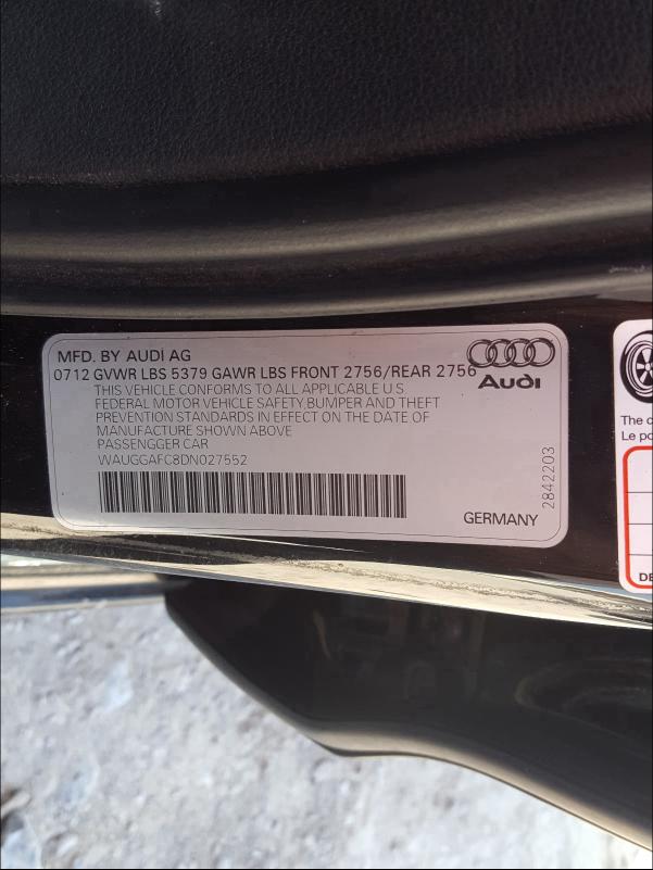 Photo 9 VIN: WAUGGAFC8DN027552 - AUDI A6 