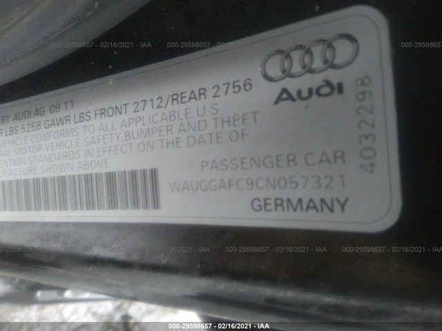 Photo 8 VIN: WAUGGAFC9CN057321 - AUDI A6 