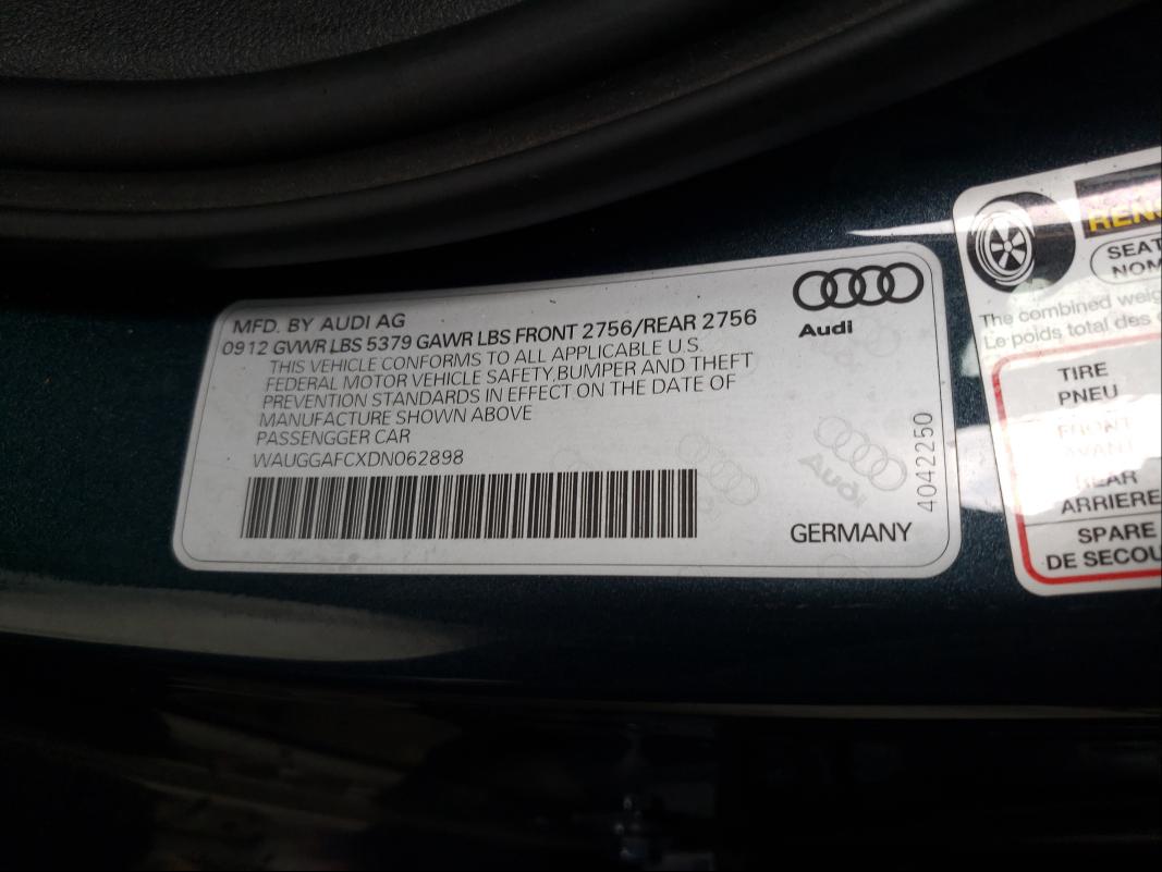 Photo 9 VIN: WAUGGAFCXDN062898 - AUDI A6 