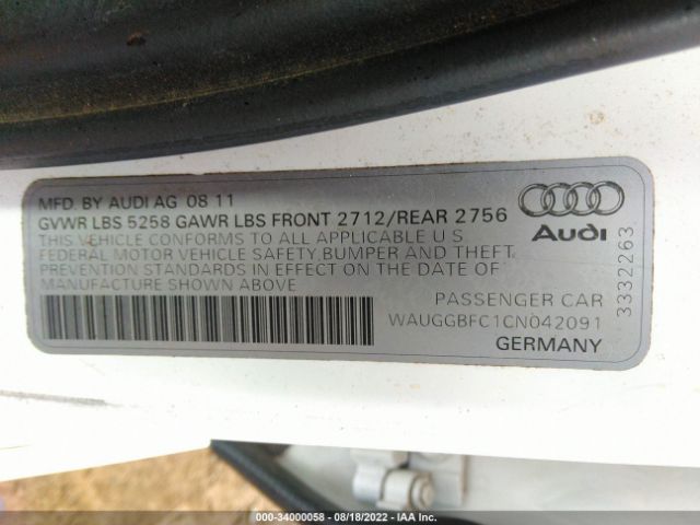 Photo 8 VIN: WAUGGBFC1CN042091 - AUDI A6 