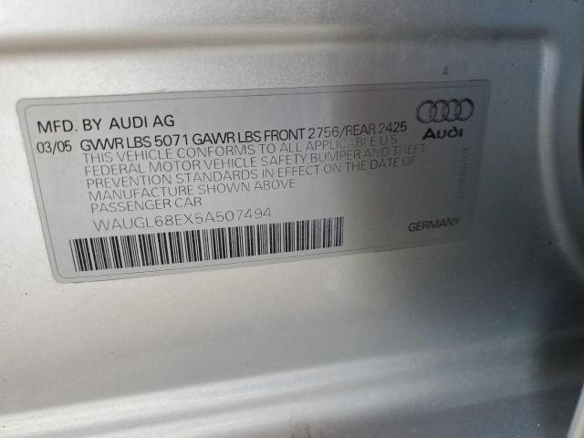 Photo 12 VIN: WAUGL68EX5A507494 - AUDI NEW S4 QUA 