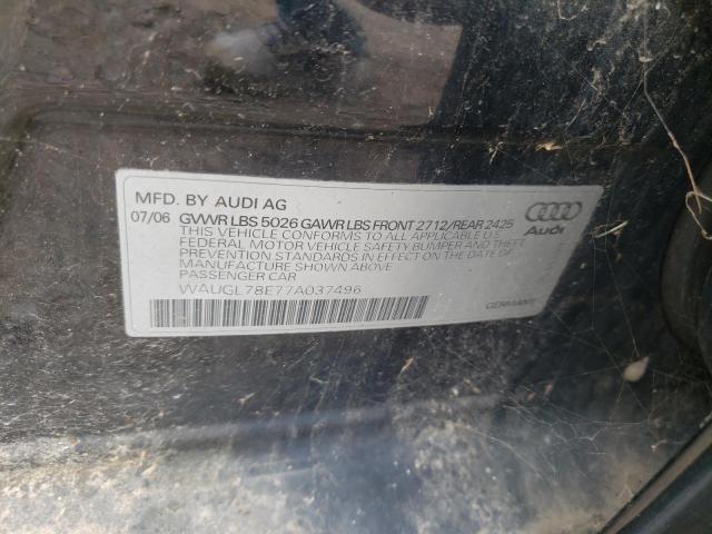 Photo 11 VIN: WAUGL78E77A037496 - AUDI NEW S4 QUA 