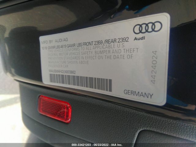 Photo 8 VIN: WAUGMAF42LN003862 - AUDI A4 