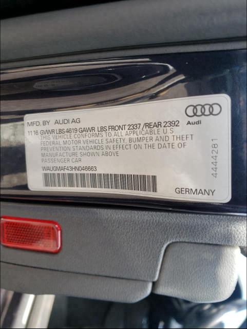 Photo 9 VIN: WAUGMAF43HN046663 - AUDI A4 ULTRA P 