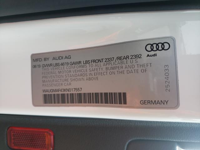 Photo 9 VIN: WAUGMAF43KN017557 - AUDI A4 