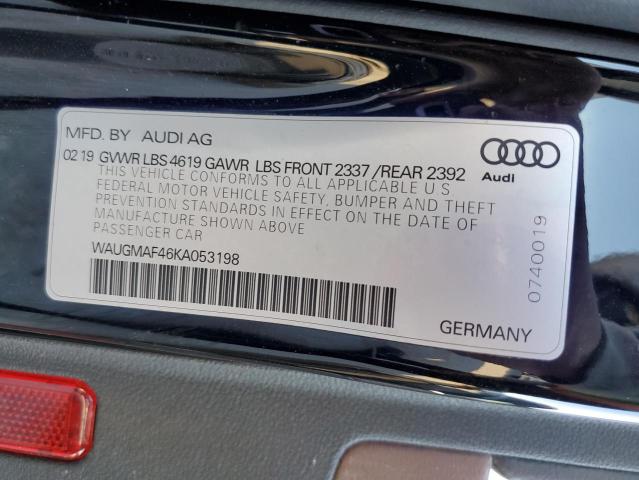 Photo 9 VIN: WAUGMAF46KA053198 - AUDI A4 PREMIUM 