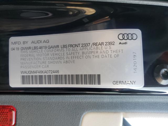 Photo 9 VIN: WAUGMAF46KA072446 - AUDI A4 