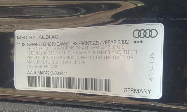 Photo 8 VIN: WAUGMAF47KN004441 - AUDI A4 