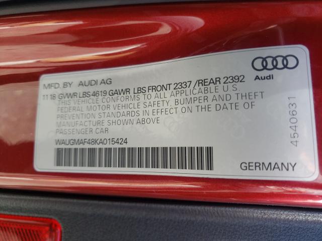 Photo 9 VIN: WAUGMAF48KA015424 - AUDI A4 