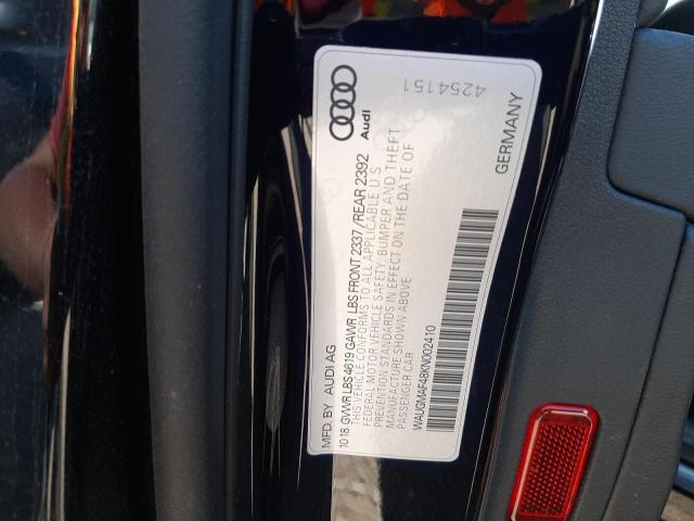 Photo 9 VIN: WAUGMAF48KN002410 - AUDI A4 PREMIUM 