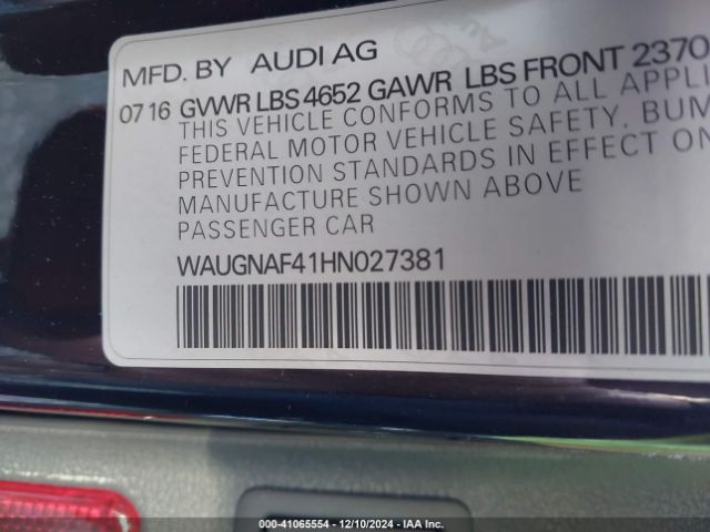 Photo 8 VIN: WAUGNAF41HN027381 - AUDI A4 