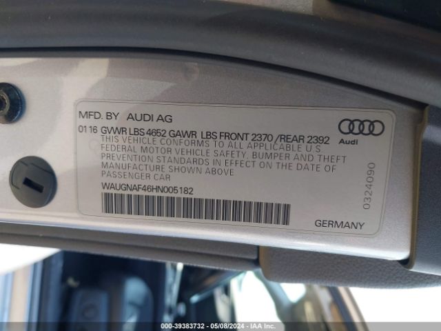 Photo 8 VIN: WAUGNAF46HN005182 - AUDI A4 