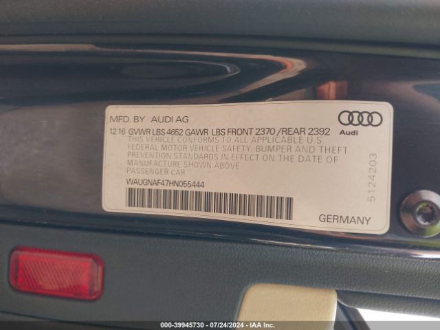 Photo 8 VIN: WAUGNAF47HN055444 - AUDI A4 