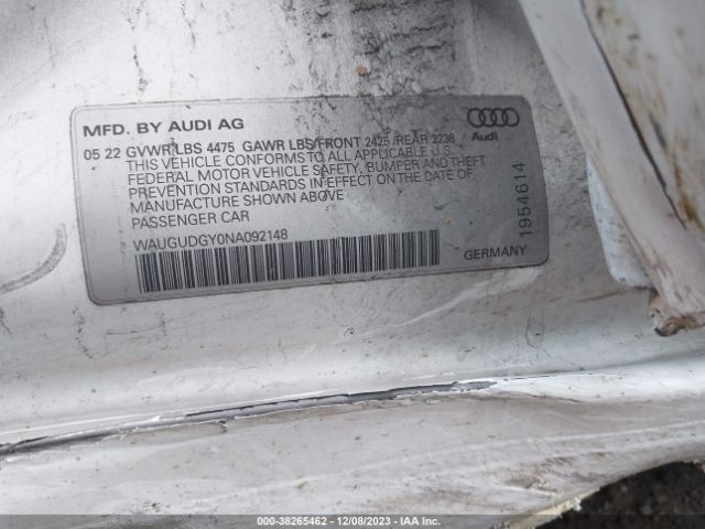 Photo 8 VIN: WAUGUDGY0NA092148 - AUDI A3 