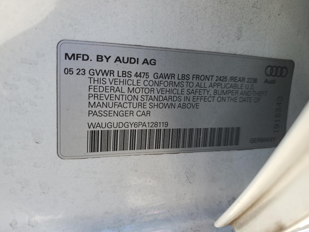 Photo 11 VIN: WAUGUDGY6PA128119 - AUDI A3 