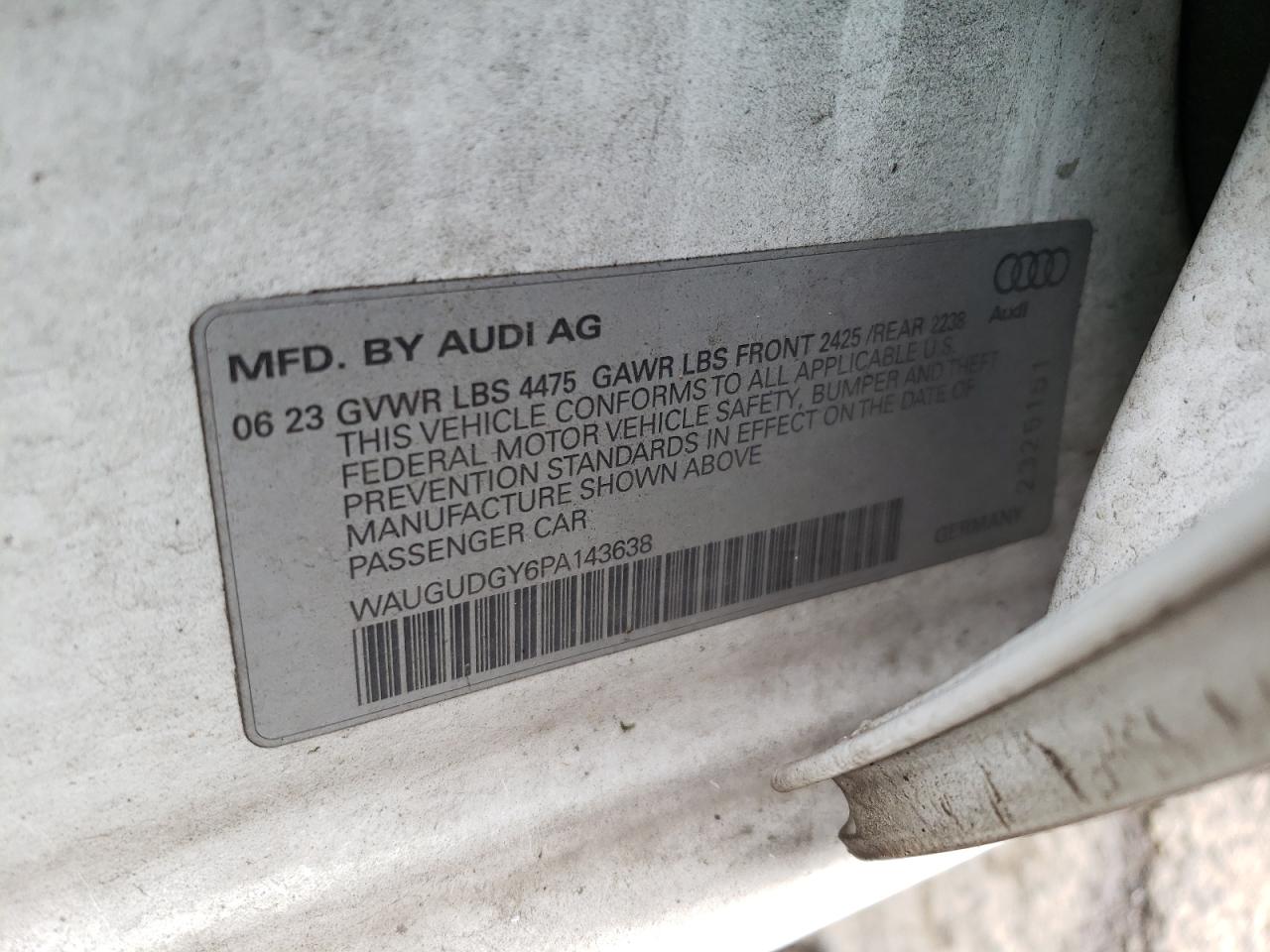 Photo 11 VIN: WAUGUDGY6PA143638 - AUDI A3 