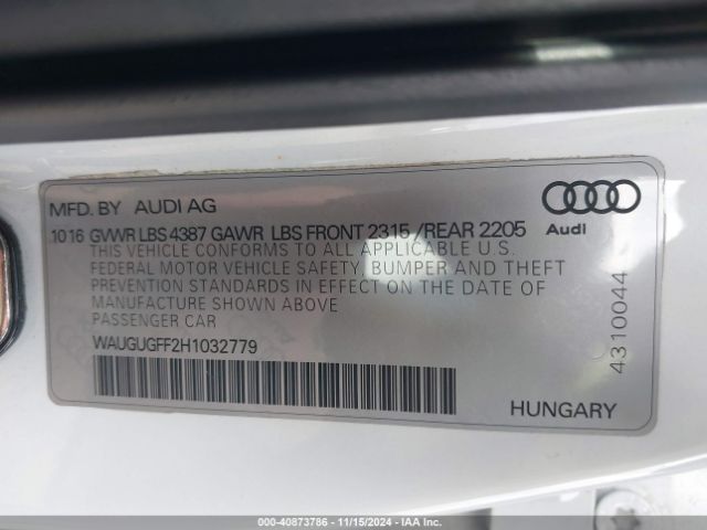 Photo 8 VIN: WAUGUGFF2H1032779 - AUDI A3 