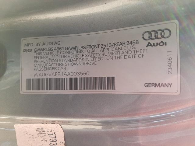 Photo 9 VIN: WAUGVAFR1AA003560 - AUDI S5 PREMIUM 