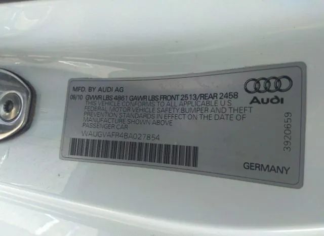 Photo 8 VIN: WAUGVAFR4BA027854 - AUDI S5 