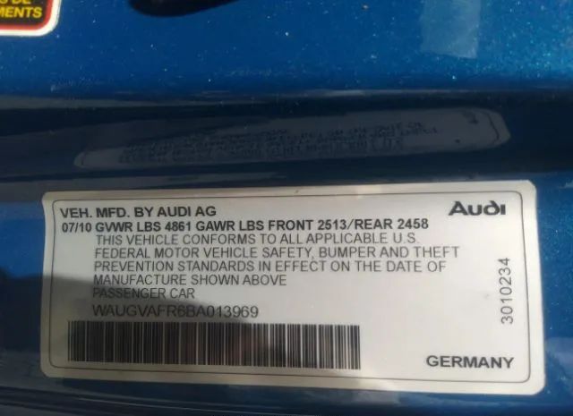 Photo 8 VIN: WAUGVAFR6BA013969 - AUDI S5 