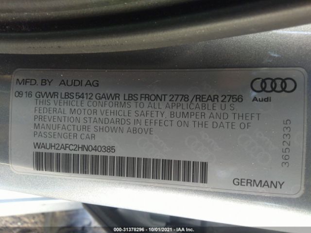 Photo 8 VIN: WAUH2AFC2HN040385 - AUDI A6 