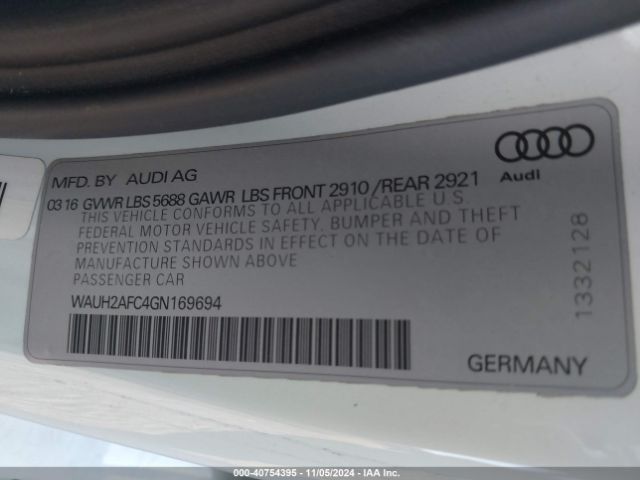 Photo 8 VIN: WAUH2AFC4GN169694 - AUDI S6 