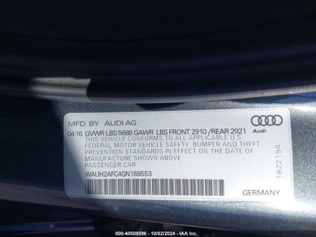 Photo 8 VIN: WAUH2AFC4GN188553 - AUDI S6 