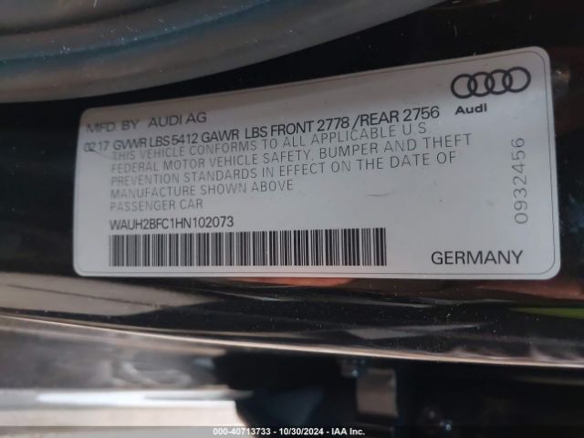 Photo 8 VIN: WAUH2BFC1HN102073 - AUDI A6 