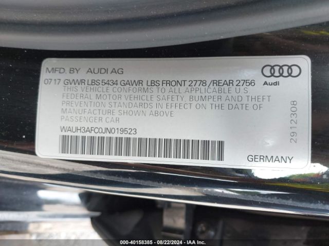 Photo 8 VIN: WAUH3AFC0JN019523 - AUDI A6 