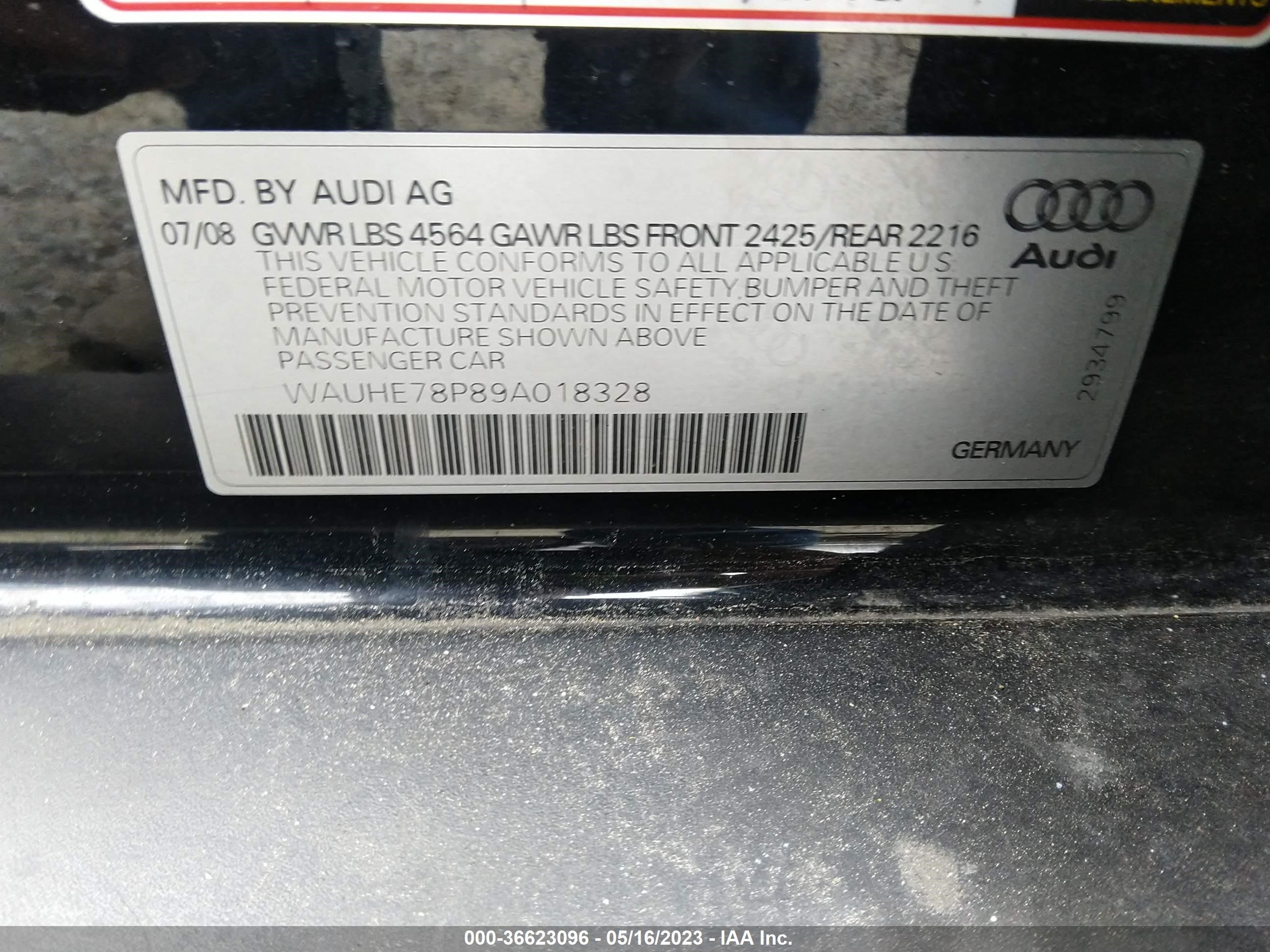 Photo 8 VIN: WAUHE78P89A018328 - AUDI A3 