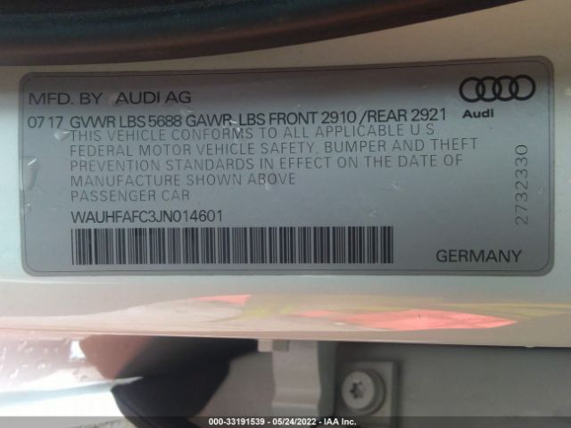 Photo 8 VIN: WAUHFAFC3JN014601 - AUDI S6 