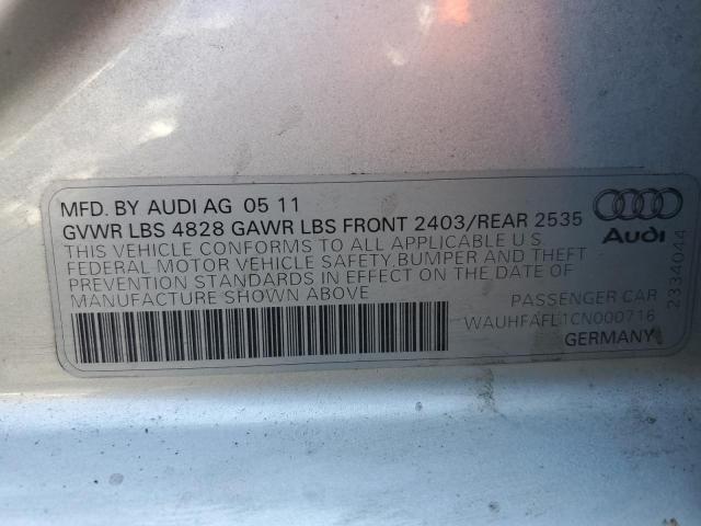 Photo 9 VIN: WAUHFAFL1CN000716 - AUDI A4 PREMIUM 