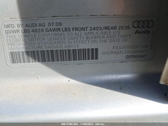 Photo 8 VIN: WAUHFAFL3AN008927 - AUDI A4 