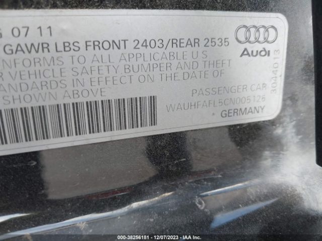 Photo 8 VIN: WAUHFAFL5CN005126 - AUDI A4 