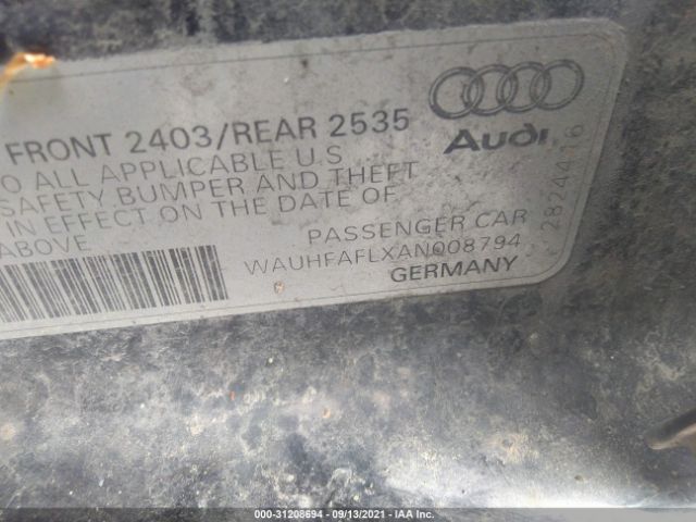 Photo 8 VIN: WAUHFAFLXAN008794 - AUDI A4 