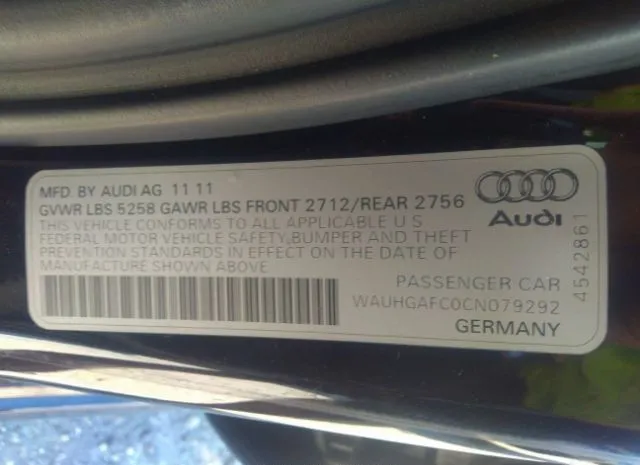 Photo 8 VIN: WAUHGAFC0CN079292 - AUDI A6 