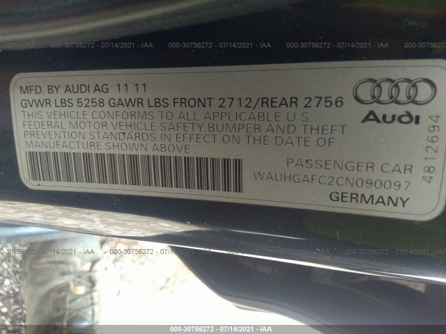 Photo 8 VIN: WAUHGAFC2CN090097 - AUDI A6 QUATTRO 