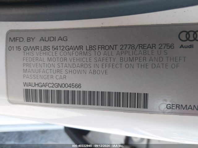 Photo 8 VIN: WAUHGAFC2GN004566 - AUDI A6 